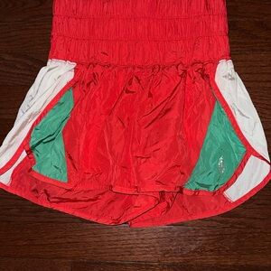 FP Movement by Free People Red Athletic Shorts with Green and White Panels